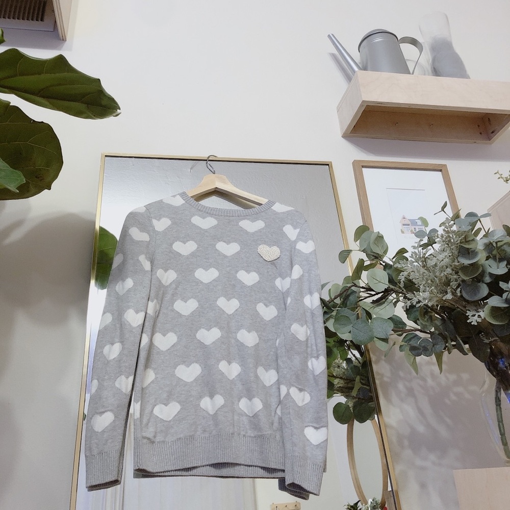 Grey heart sweater